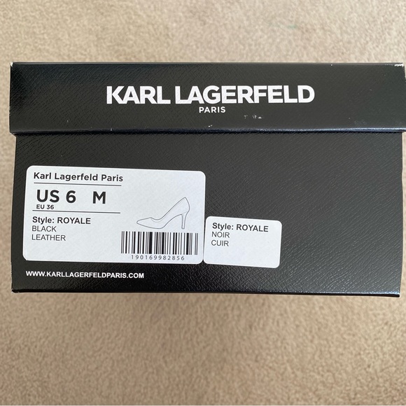 Karl Langerfeld black leather heels (size 6M) - Picture 7 of 7